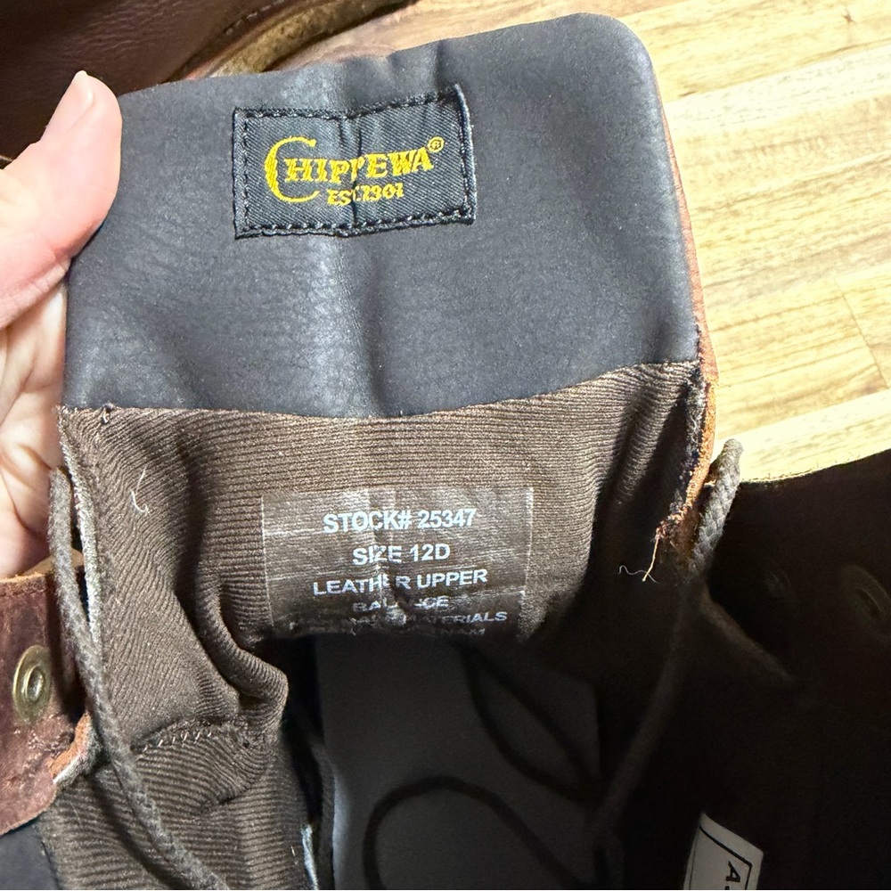 Chippewa Brown Moc Toe Leather Work Boots - Picture 7 of 8